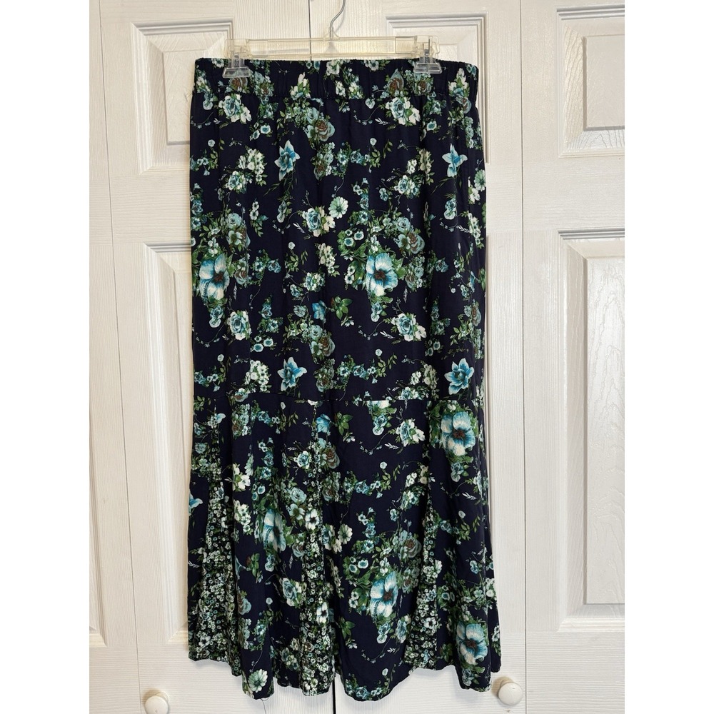 Studio Park Skirt Womens MP  Floral Midi Pull On Cottagecore Boho Y2K Pockets